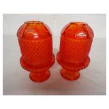 Vntg. Viking Amberina Fairy lamps