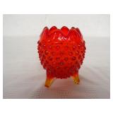 Fenton Amberina hobnail vase