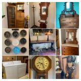 Fairmont, WV: Quality Oak & Marble Top Antique Furniture, Many Antique Lamps, Vintage Furniture, C