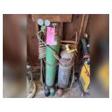 Oxy (approx 42")/Ace (approx 33") set w/ bottles , torch, hose, cart