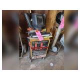 Wards AC/DC arc welder on cart w/ welding rod, & helmet 220v