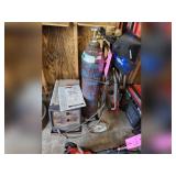 Hobart handler 135 mig welder 110v w/ bottle approx 33" tall, and helmet