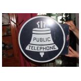 Porcelain Telephone sign
