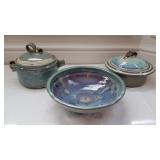 Blue Pottery Serving Pieces