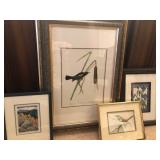 Four Birds and Flower Prints