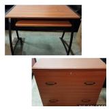 Desk and Lateral File Cabinet