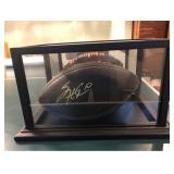 Santonio Holmes Autographed Black Football in Black Case!