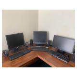 3 PC Setups, Speakers, and Router