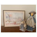 Duck and Pig Doorstops and Framed Photo