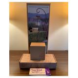 Outdoor Lantern, Wind Chimes, and Hummingbird Feeder