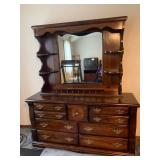Wood Dresser and Mirror