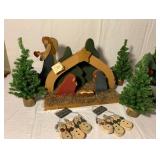 Wooden Nativity Scene