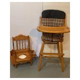 Wooden High Chair and Potty Trainer
