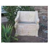 Imperial-style carved stone throne chair from Barbara Israel Garden Antiques 