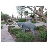 Cast Figure of a Trumpeting Elephant
