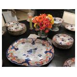 English Antique Ironstone Set of Dishes hand painted 18th/19th century