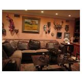 Designer Sectional Sofa and Collection of Folk Art from Mexico