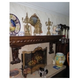 French Regence style Bronze Three Piece Clock Garniture 