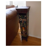 lighted leaded glass pedistal