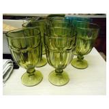 American green footed drinking glasses
