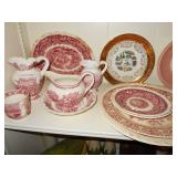 red and white china