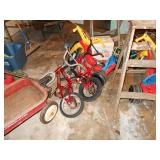 small bike and wagons