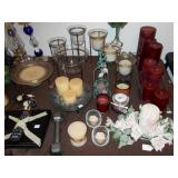 Many candles and candle bases