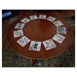 Rare Lane tile inlaid mid century table
