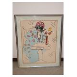 Peter Max "Lady in Blue with Vase"