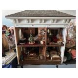 Beautiful, large handmade, detailed miniature dollhouse with complete room