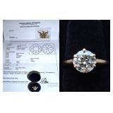 VS1, 2.3 carat transitional round cut Diamond solitaire ring