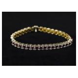 18KT Gold Ruby and Diamond Tennis Bracelet