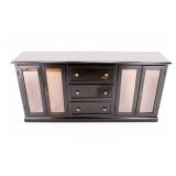 Arhaus Ebony and Glass Distressed Buffet