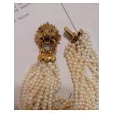 Hammering Bro 18k Lion Head & Pearl Bracelet