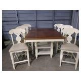 Pub Table w/leaf & 6 chairs