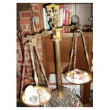 Large brass and marble scales.