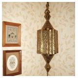 Pierced brass hanging light