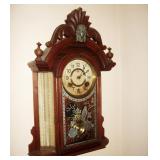 Antique Wall clock with etched glass front