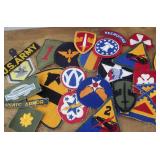 WWII, Korean and Vietnam military patches