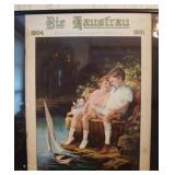 Lots of framed vintage magazine covers and ads