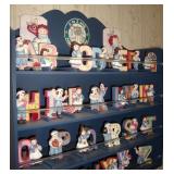 Rare full Enesco set A to Z, plus cabinet