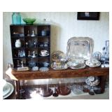 Silver, glassware and display cases