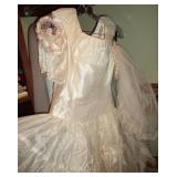 Vintage wedding dress and veil