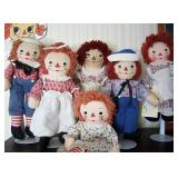 1940s Georgene Novelties, rare matching pair, Asleep/Awake and outlined nose dolls.