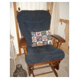 Oak rocker and ottoman
