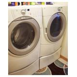 Whirlpool Duet Washer & Dryer w/Storage Drawer Pedestals