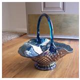 LE Smith carnival glass basket