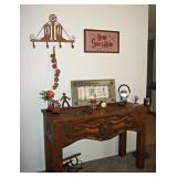 Carved Western motif table 