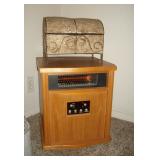 Contemporary heater with wheels and concrete box