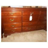 CHERRY TRIPLE DRESSER AND MIRROR